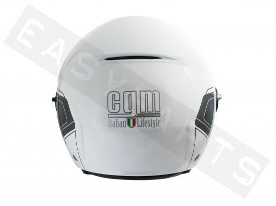 Casco Demi Jet CGM 107G Rome Bianco Lucido (visiera lunga)